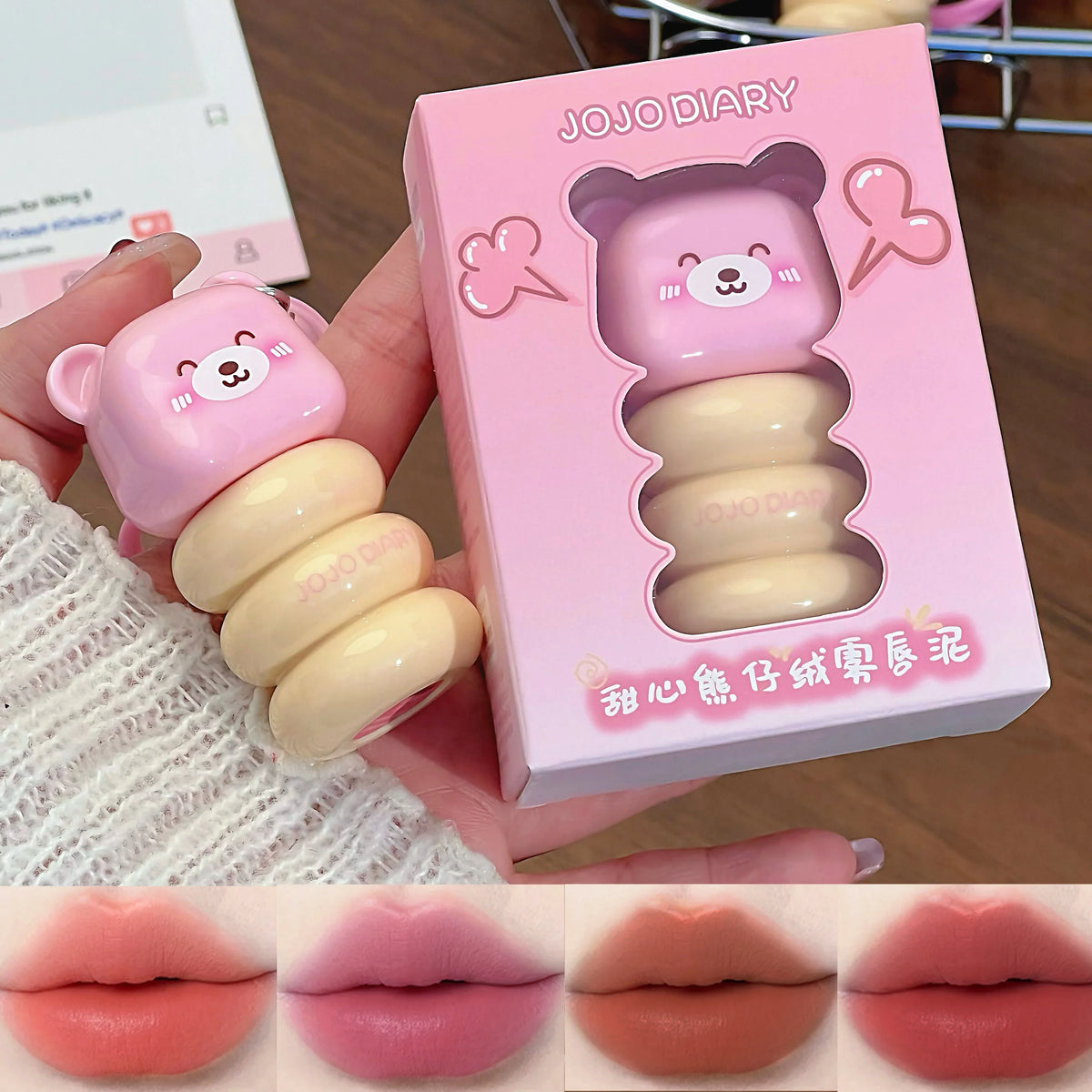 JOJO DAILY Pink Bear Velvet Matte Lip Cream – 6 Shades Matte Lip Cream Qme