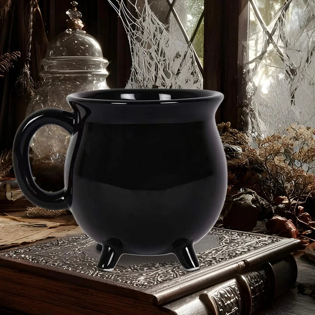 Halloween Witch Cauldron Ceramic Mug | Gothic Drinkware Gothic Ceramic Mug Qme