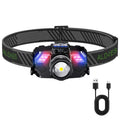 BORUiT Zoomable LED Headlamp – Motion Sensor & Type-C LED Headlamp Qst balck