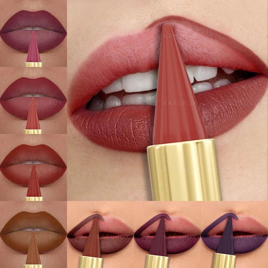 9-Color Gradient Matte Lip Liner Pen | Velvet Finish Matte Lip Liner Qme