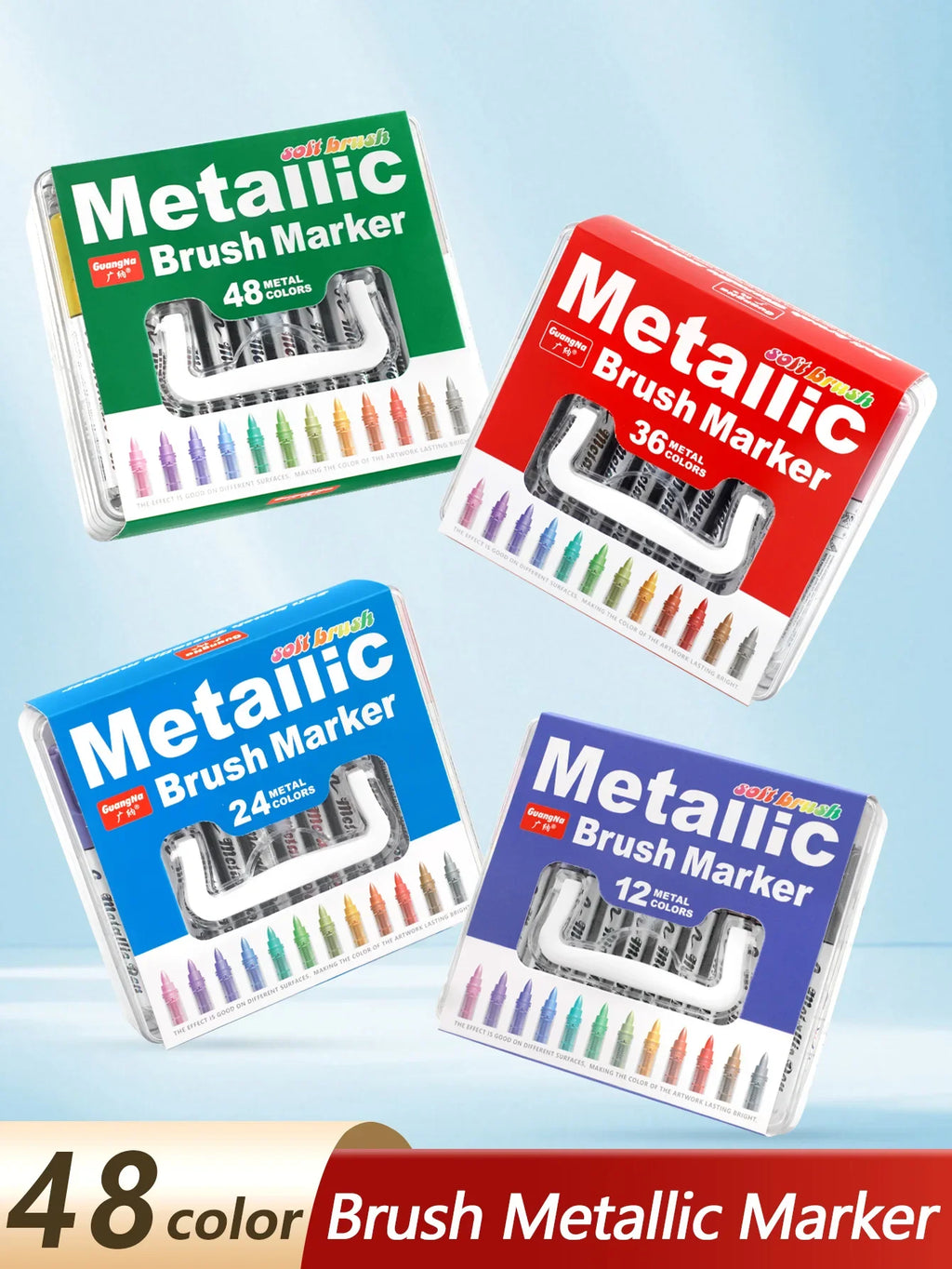 12 Metallic Brush Tip Marker Pens – Rock Painting & Crafts Metallic Marker Set Qme