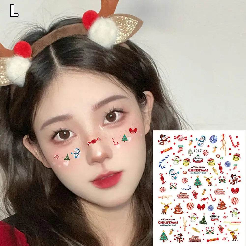 5D Christmas Snowflake Face & Eye Makeup Stickers | 12 Colors Eye Makeup Stickers Qme L CN