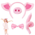 Pig Costume Set – Ears Headband, Nose, Tail & Bow Tie Animal Costume Set Qme A