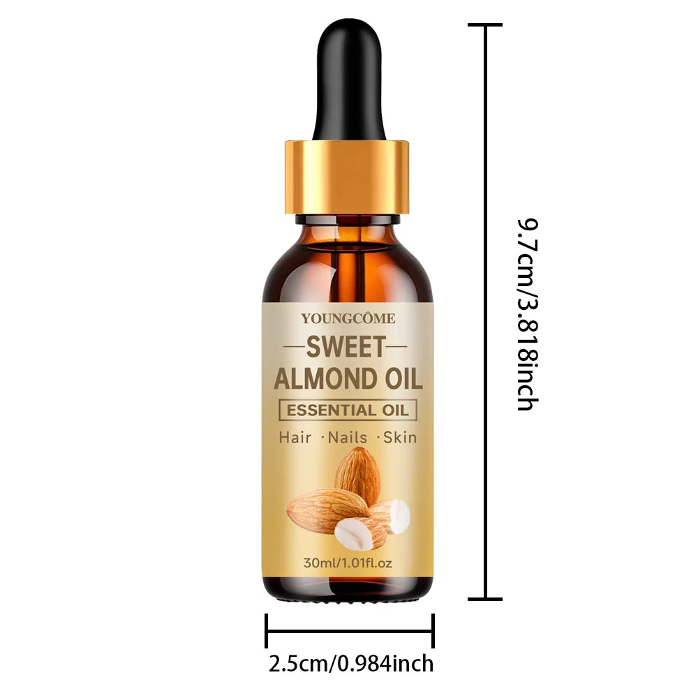 YOUNGCOME Sweet Almond Oil – Hair, Face & Body Moisturizer Facial & Hair Oil Qst 30ml