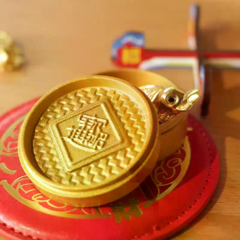 Feng Shui Lucky Turtle Golden Ornament | Home & Desk Decor Decorative Figurine Qme