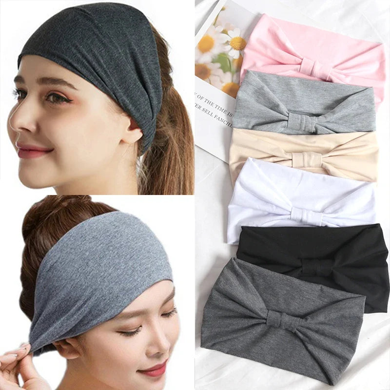 Women's Stretchy Wide Headband for Yoga, Running & Sports Sports Headband Qme