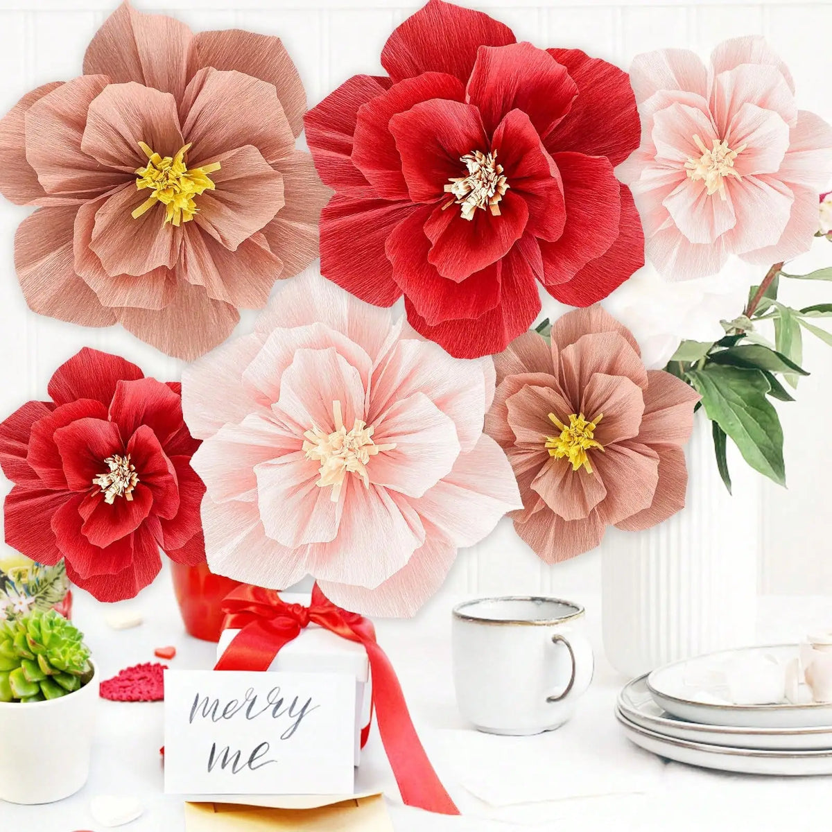 3D Crepe Paper Flowers – Colorful Wedding & Party Decor Paper Flower Decor Qme