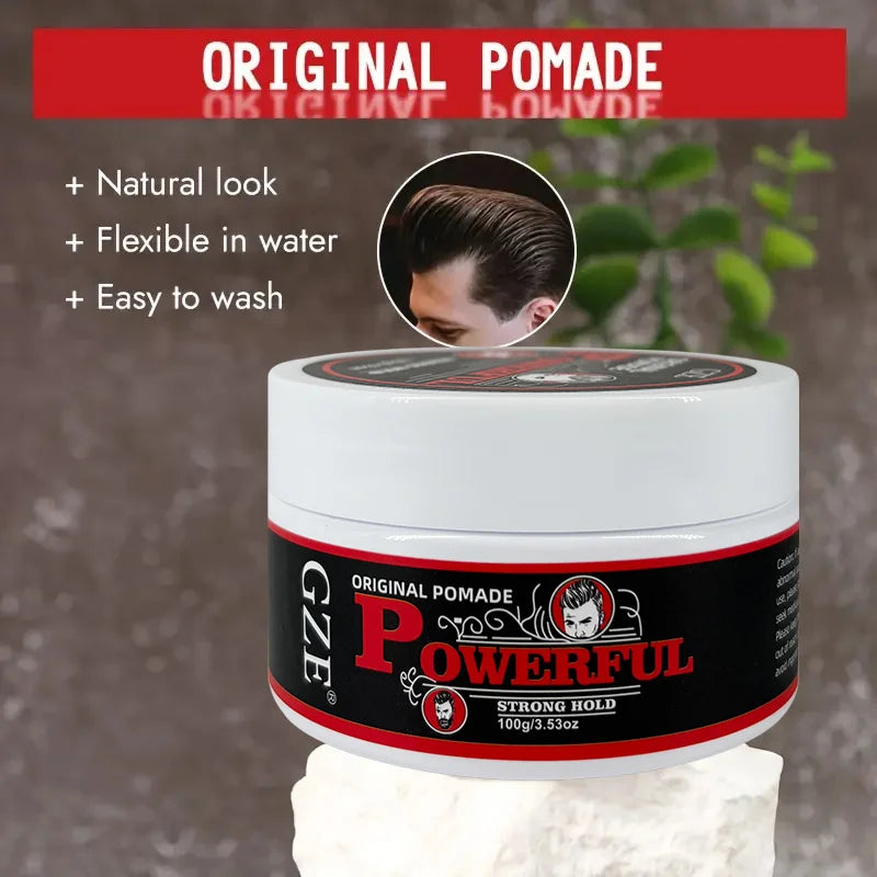 GZE Men's Pomade – Long-Lasting Hold, Shine & Frizz Control Men's Hair Pomade Qme