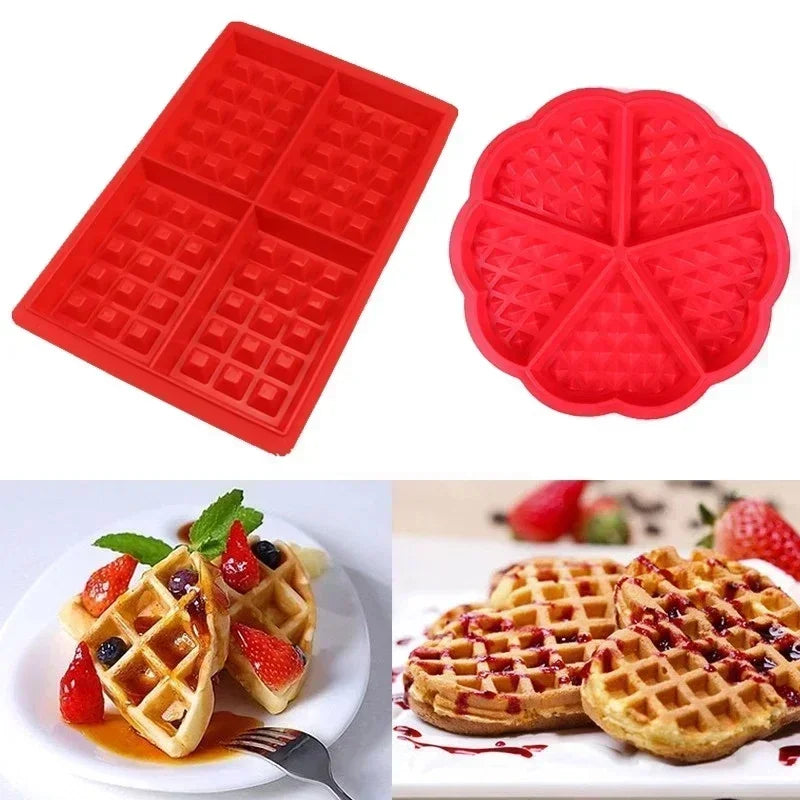 Silicone Heart Waffle Mold – Non-Stick Cake & Chocolate Mould Silicone Baking Mold Qme