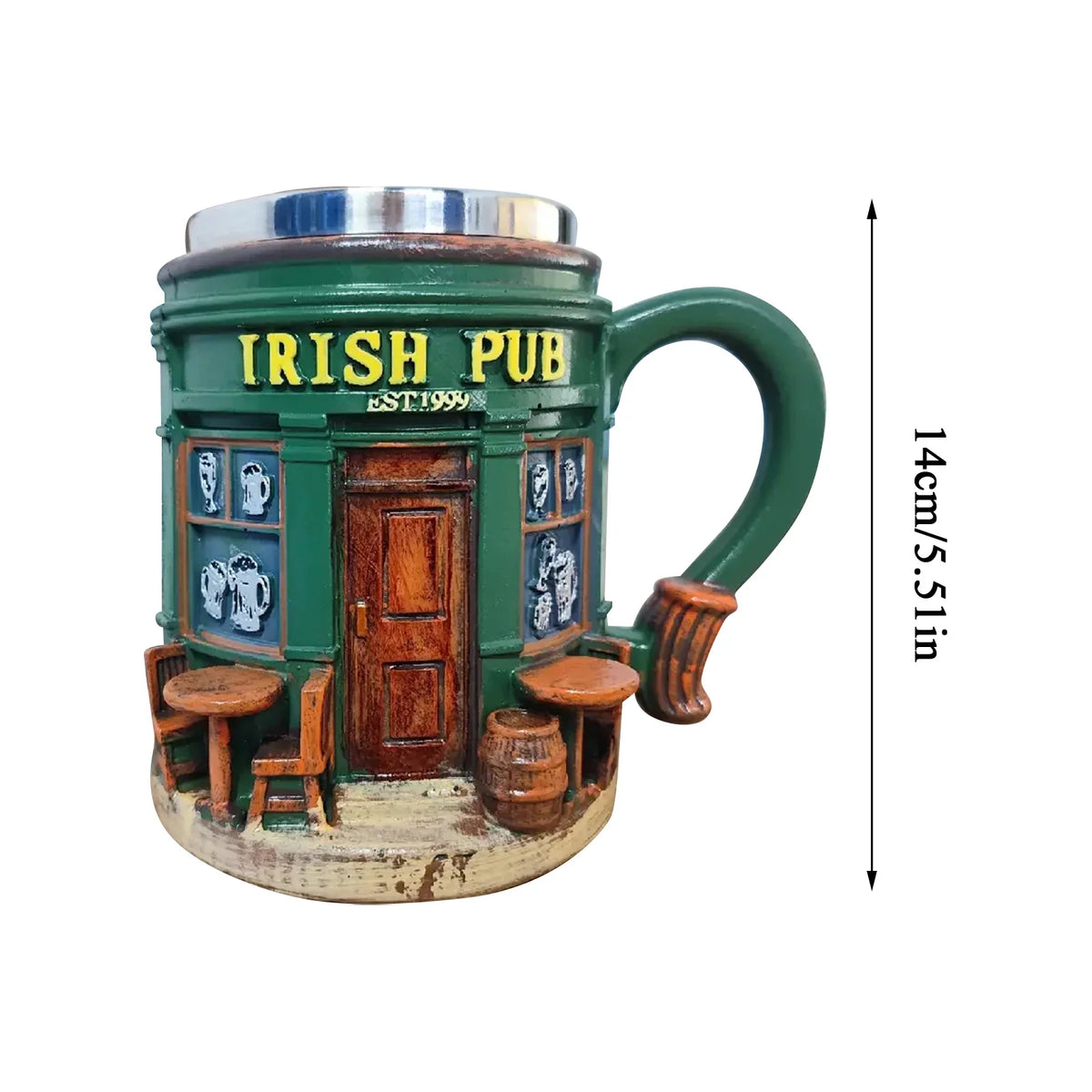 Irish Pub Stainless Steel Mug – Home Bar Resin Craft Decor Home Bar Resin Craft Qme