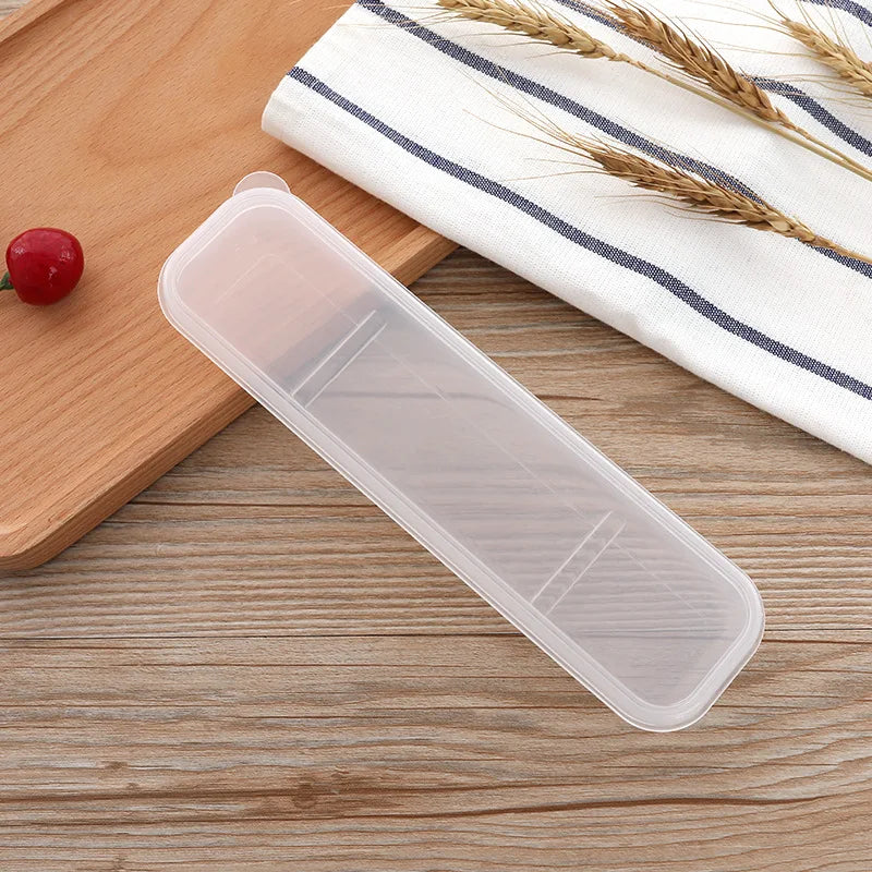 Portable Cutlery Case – Spoon Fork Storage Box for Students Portable Cutlery Case Qme Clear