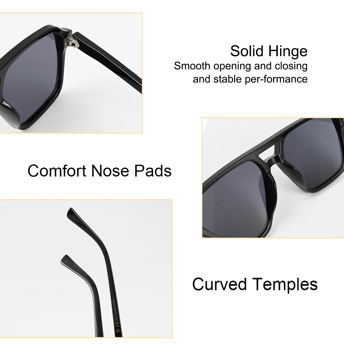 VOPHA Oversized Square Sunglasses Unisex UV400 Vintage Style Fashion Sunglasses Qst