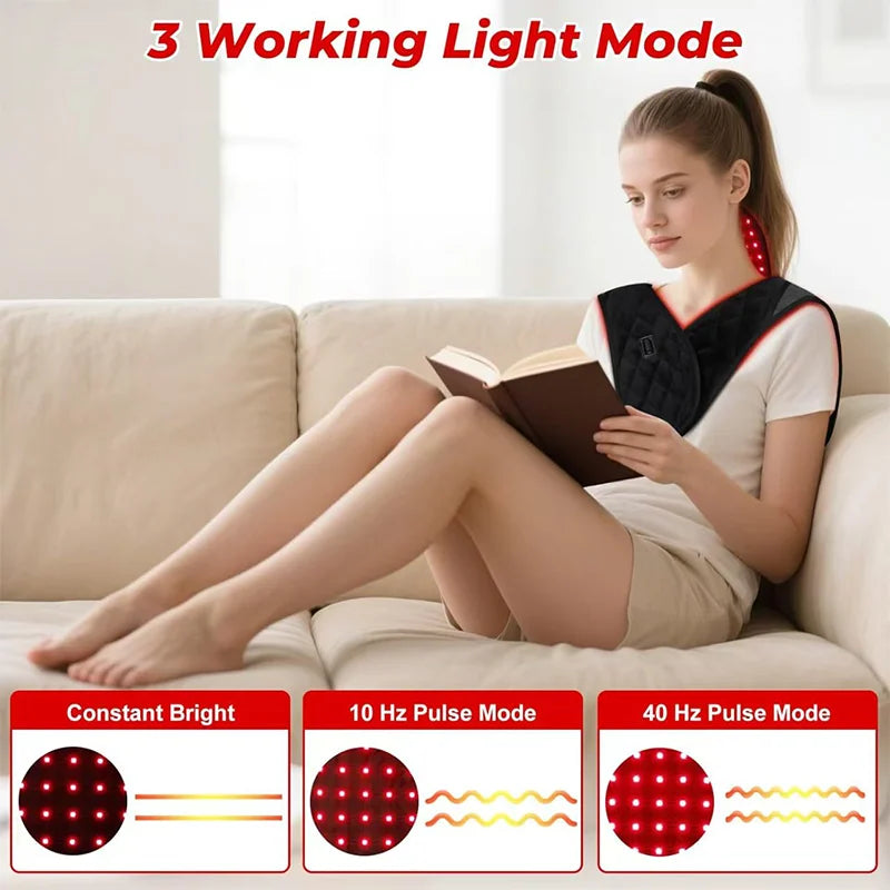 ZONGKUNG 104 LED Red Light Therapy Neck & Shoulder Wrap Red Light Therapy Wrap Qst