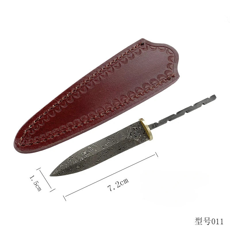 Damascus Steel Pu'er Tea Knife Blank – DIY Cutter Tool Tea Knife Blank Qst knife with case
