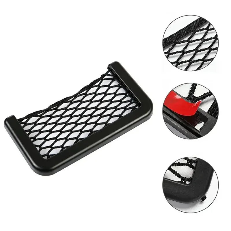 Car Seat Side Mesh Storage Bag & Phone Pocket Organizer Car Seat Organizer Qme