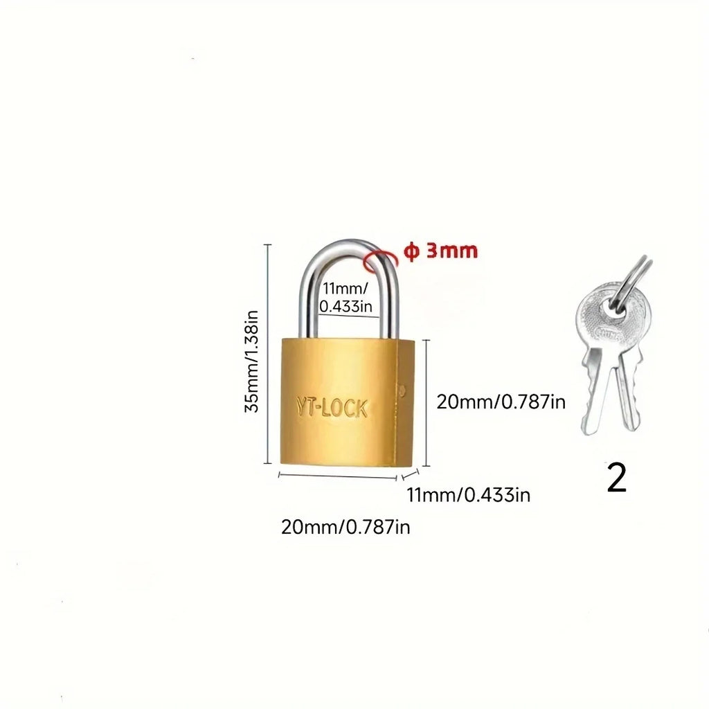 Vintage Brass Padlock Heavy Duty Lock with 2 Keys | Anti-Rust Brass Padlock Qme