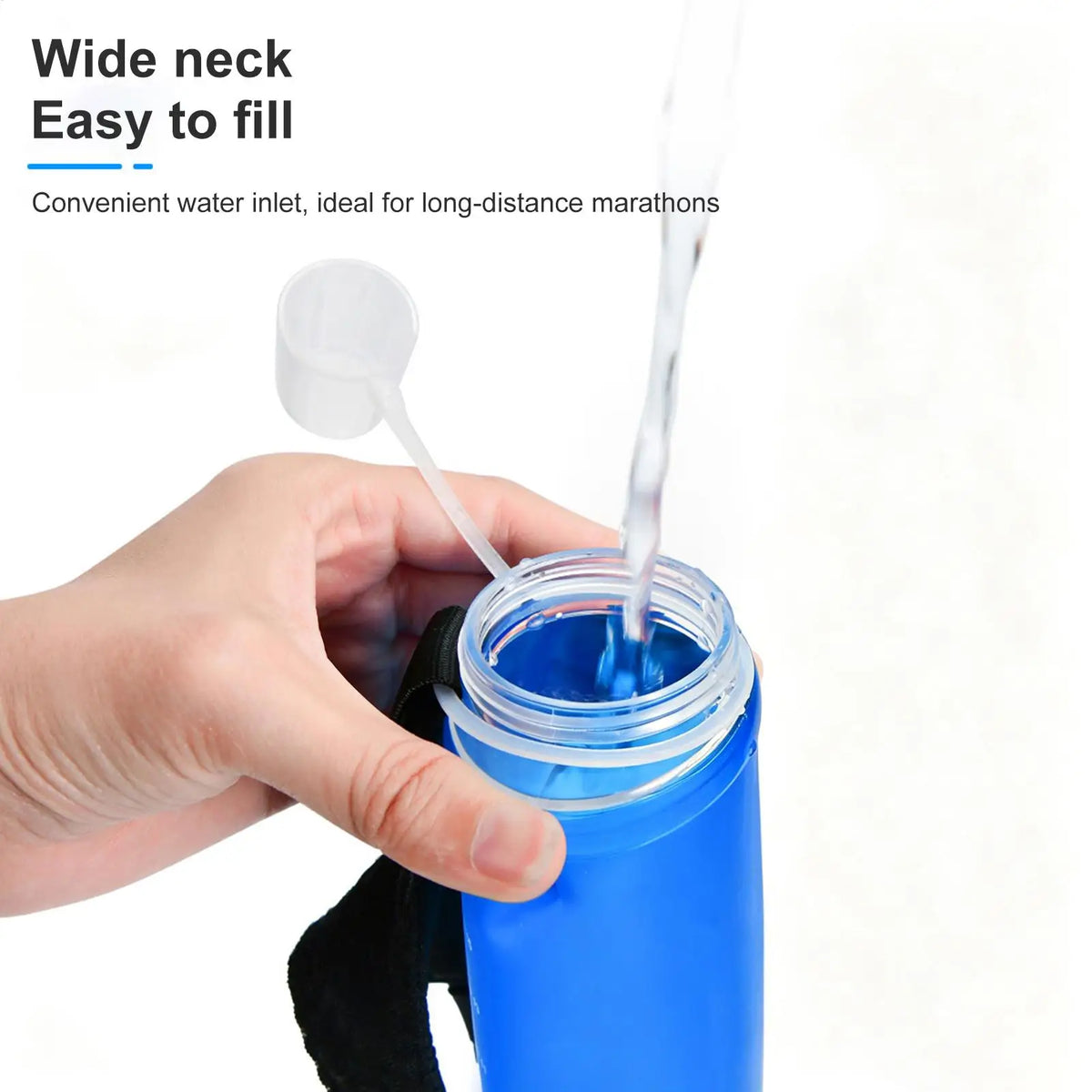 Handheld Foldable Running Water Bottle 500ml Spill-Proof TPU Flask Foldable Water Bottle Qme