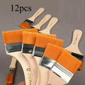 12-Piece Nylon Bristle Brush Set – Art, Painting & BBQ Paint Brush Set Qme Orange