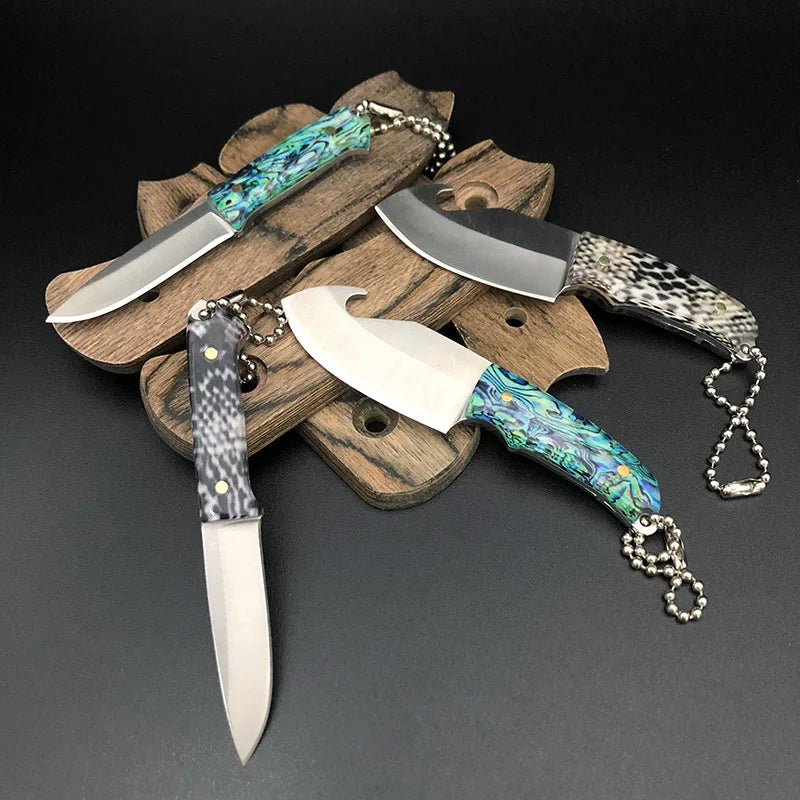 Swayboo Mini Fixed Blade Knife with Leather Case & Keychain Fixed Blade Knife Qst