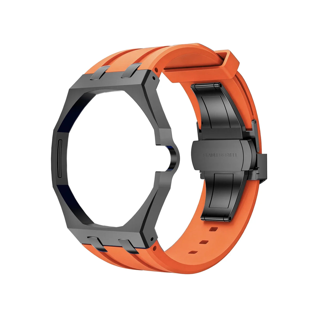 Swatch x Royal Pop Silicone Sport Band | Quick Release Strap Watch Replacement Band Qme Black Orange 3