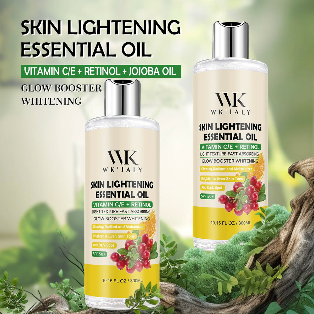 WK'JALY Vitamin C & Retinol Brightening Body Oil 300ml Brightening Body Oil Qst Pack of 2 China Mainland