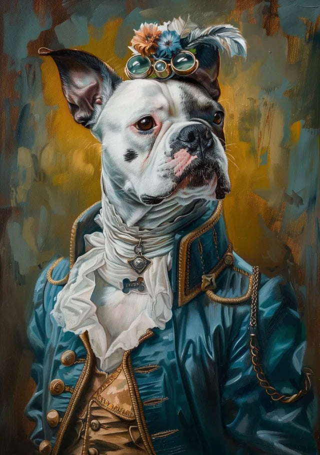 Vintage Royal Animal Pet Portrait Canvas Wall Art Print Canvas Wall Art Qst 7 30x40cm Unframed