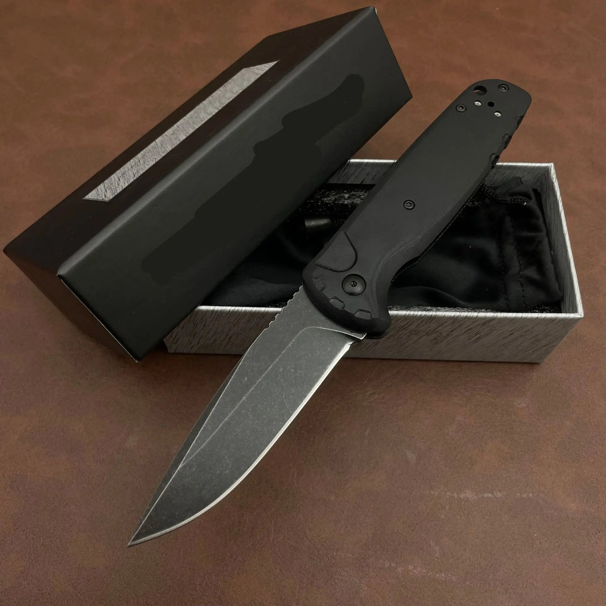 4300 Pocket Knife 3.18" 154CM Blade & Black G10 Handle Pocket Knife Qst black