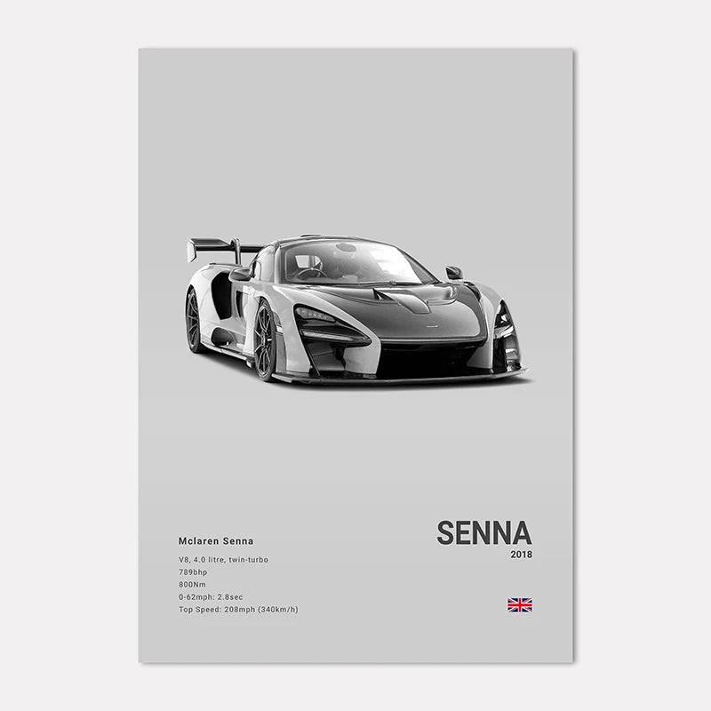 Supercar Canvas Wall Art Poster – M4 P1 Divo STO SVJ Unframed
