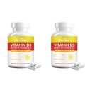 Vitamin D3 K2 Capsules with Calcium & MK-7 | 60 Count Vitamin Supplement Qst 2 Bottles 120 Pieces