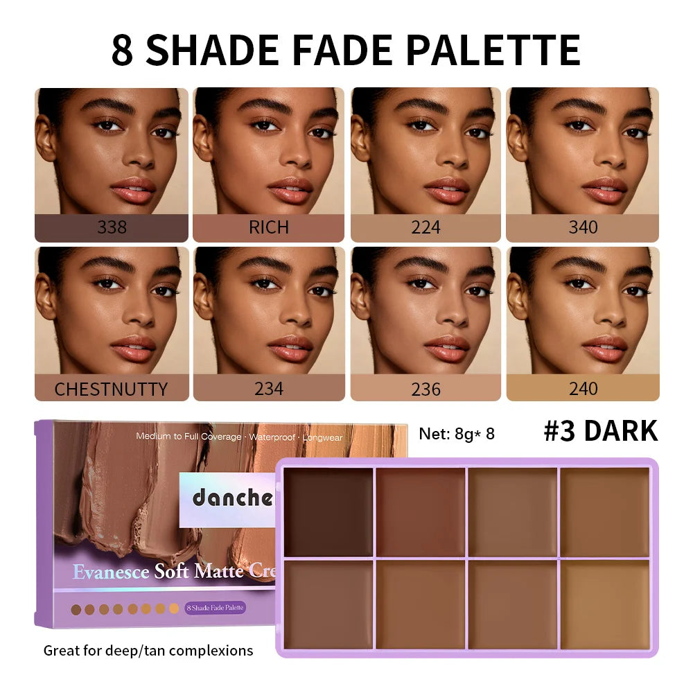 Multi-Shade Concealer Palette – Waterproof Matte Cream Concealer Palette Qst 03