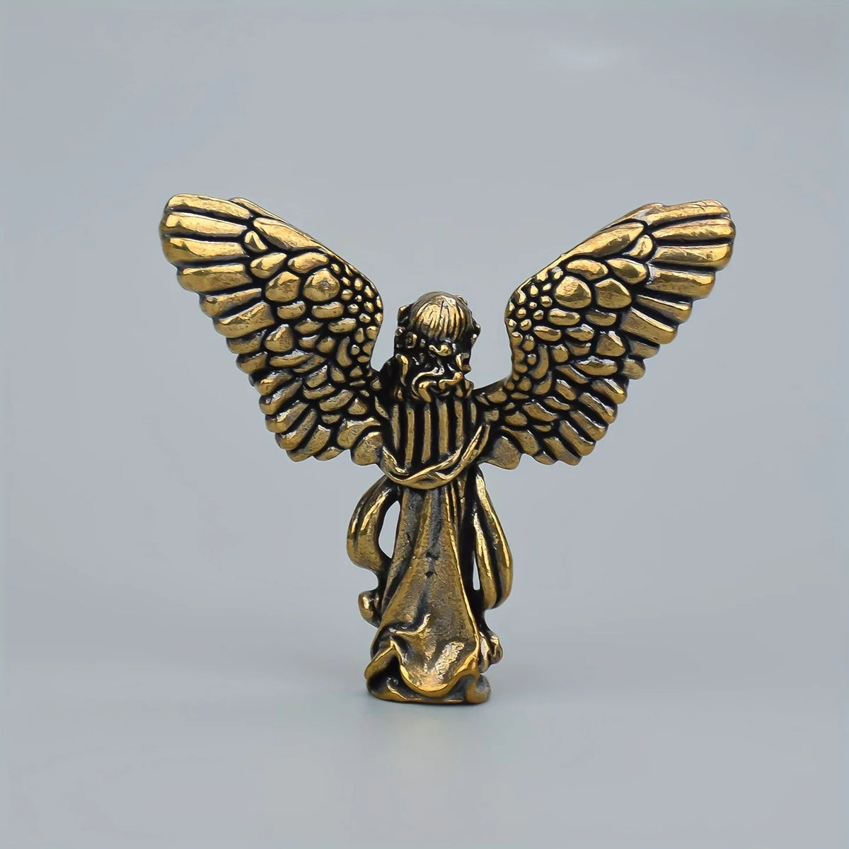 Brass Angel Cupid Ornament – Guardian Wings Desktop Decor Decorative Figurine Qme