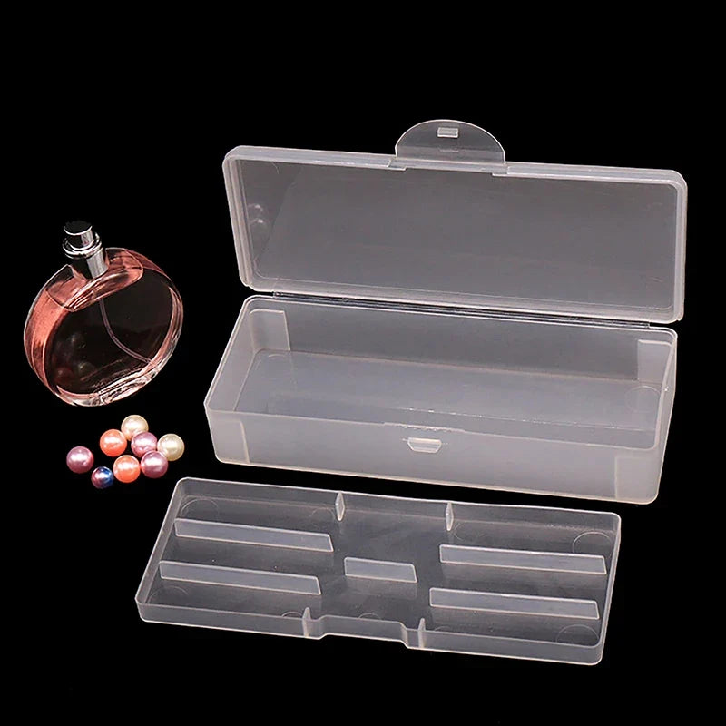Clear Double-Layer Nail Buffer & File Storage Container Nail Tool Organizer Qme