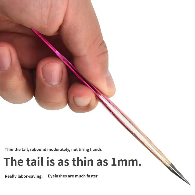 Fiber Tip Lash Tweezers for False Eyelash Extensions Eyelash Tweezers Qst