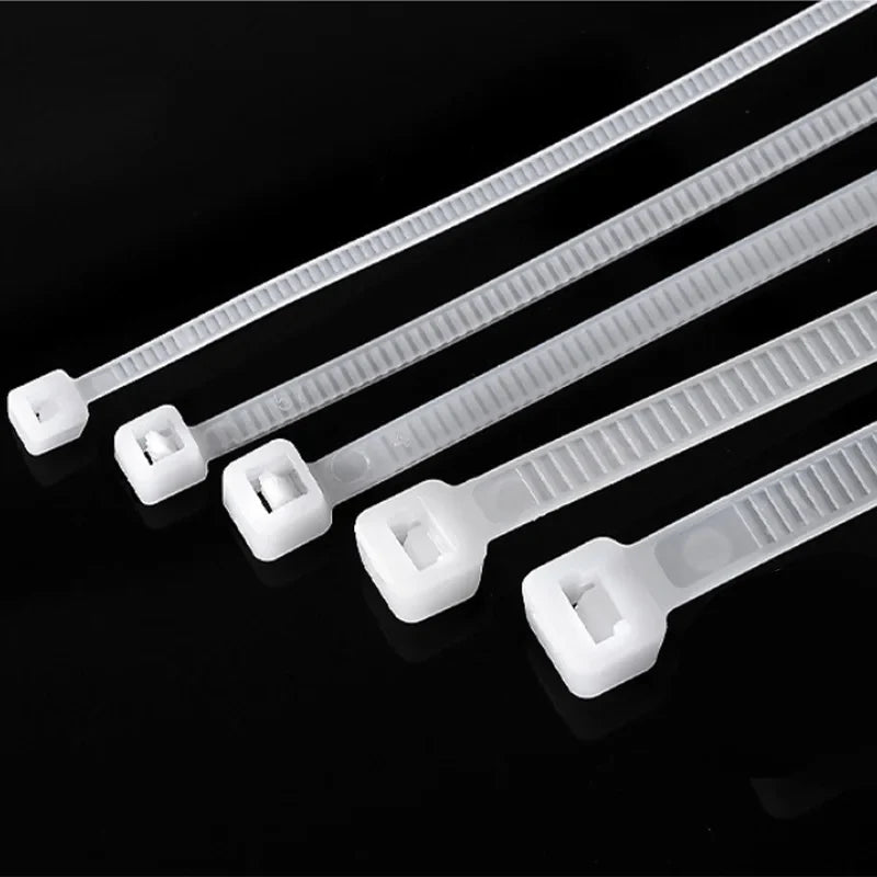 White PA66 Nylon Cable Ties 3x100 3x150 4x200 Self-Lock Zip Ties Nylon Cable Ties Qme