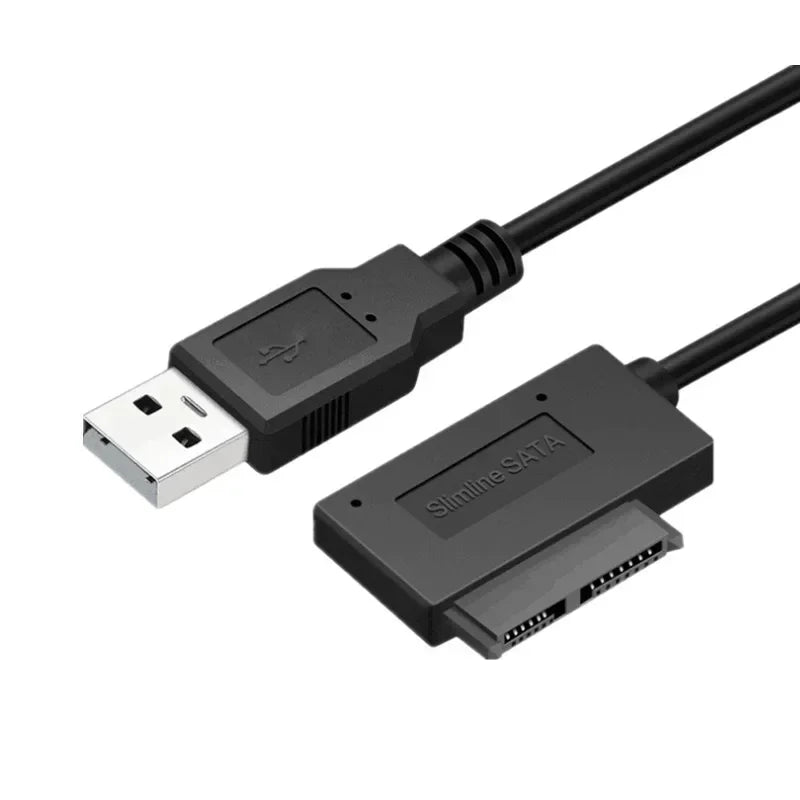 USB 2.0 to Mini SATA II 13-Pin Adapter Cable for Laptop DVD Drive Optical Drive Adapter Qme