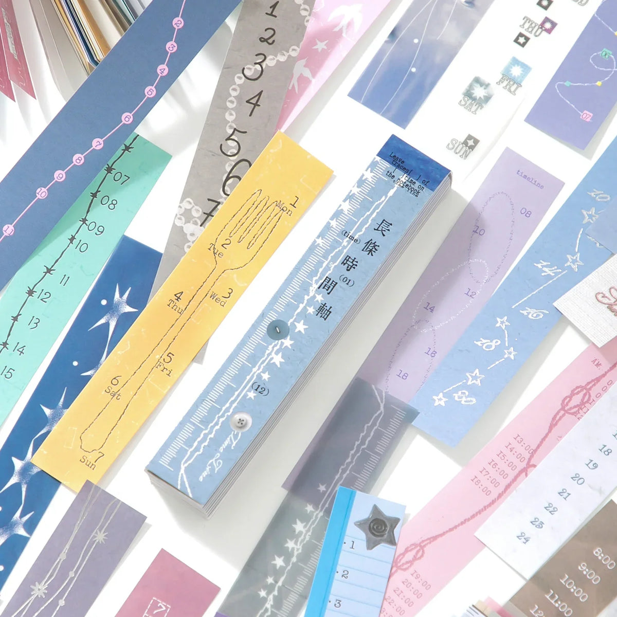 Long Timeline DIY Diary Colored Background Paper Strips | 4 Colors DIY Journal Paper Qme