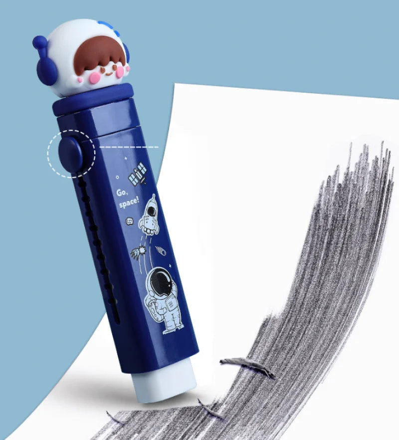 Cartoon Telescopic Push-Pull Pencil Eraser for Kids – School Gift Novelty Pencil Eraser Qst