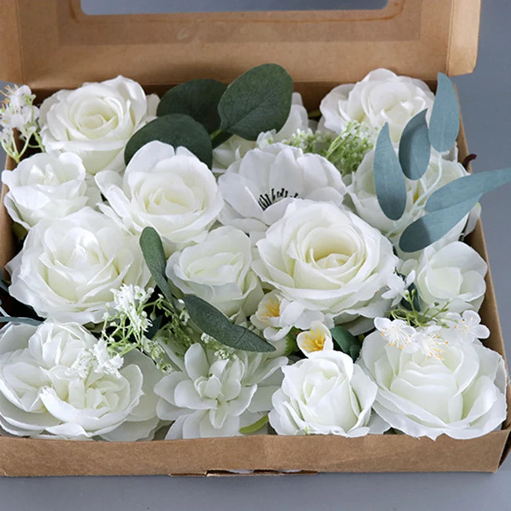 Silk Flower Box – Wedding, Proposal & Birthday Home Decor Artificial Flower Box Qme
