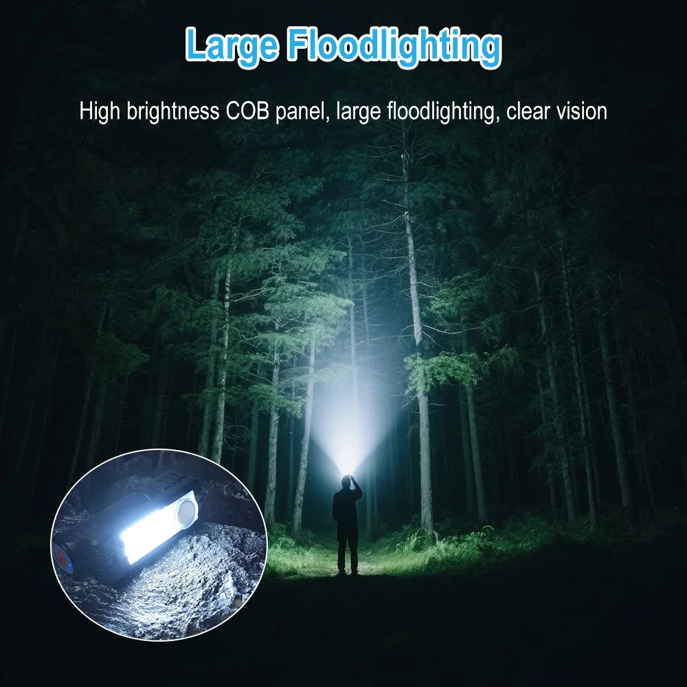 BORUiT Rechargeable LED Headlamp – Magnetic Type-C COB Light Rechargeable Headlamp Qst