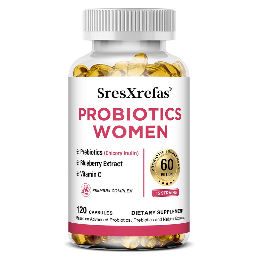Women's Probiotics 60B CFU Capsules – Cranberry, Gut & pH Balance Probiotic Supplement Qst 120 count-1 bottle