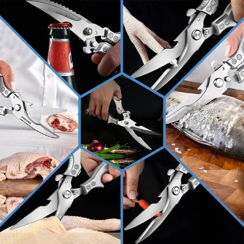 Heavy Duty Kitchen Shears – Ultra-Sharp Stainless Steel Poultry Scissors Kitchen Shears Qst