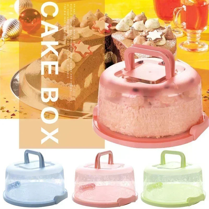 Round PP Transparent Fresh-Keep Storage Box | Portable Cake Food Storage Container Qme