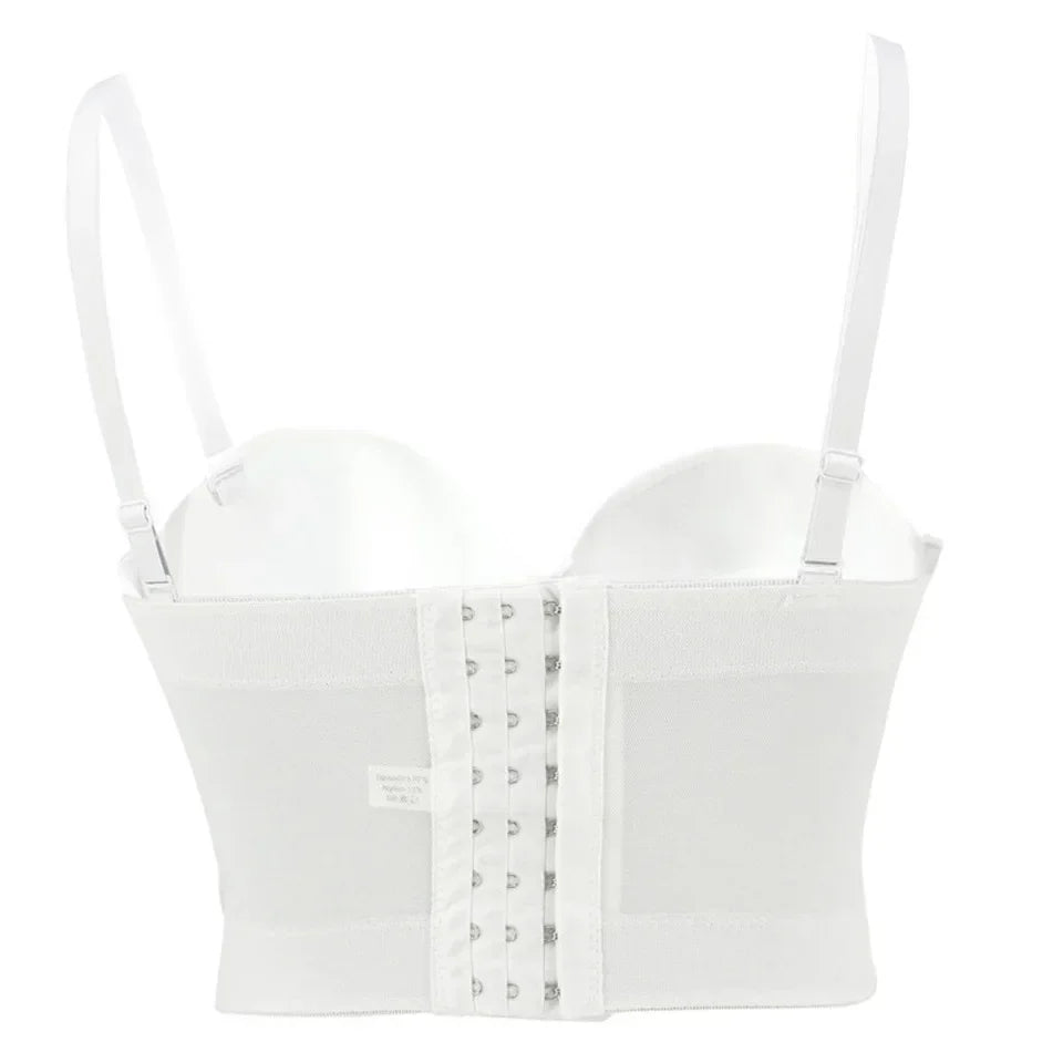 Women's Mesh Push Up Bustier Bralet Corset Top | S–2XL Bustier Bralet Qme