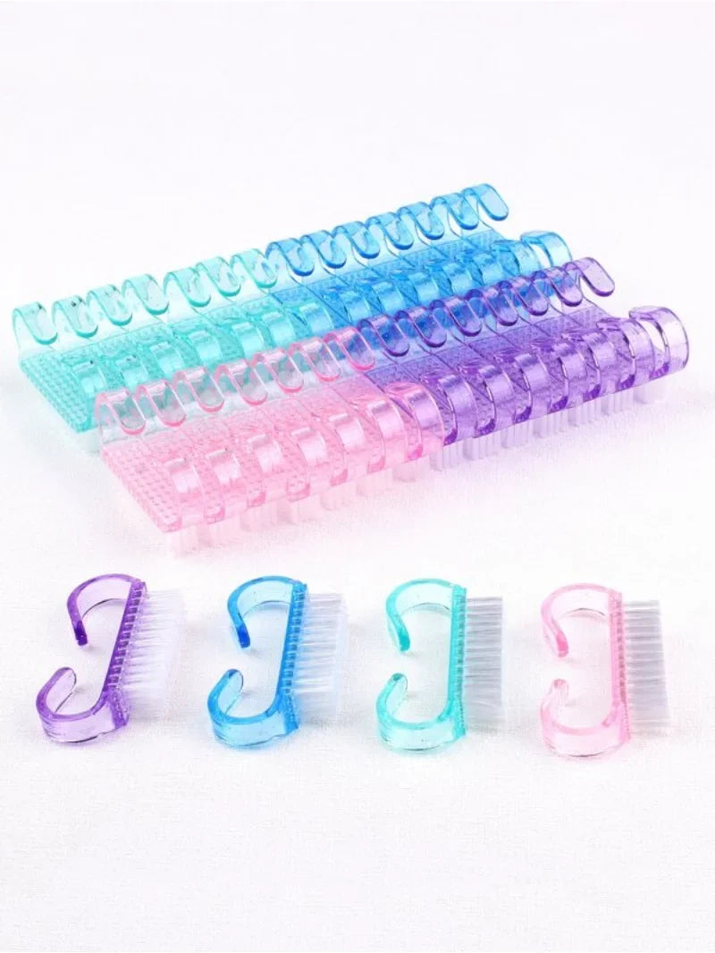 Soft Grip Nail Cleaning Brush Set – 10 Pack Manicure Tool Nail Cleaning Brush Qme