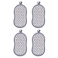 Double-Sided Kitchen Scrubber Sponge | Dishwashing Scouring Kitchen Scrubber Sponge Qme Silvery 4PCS