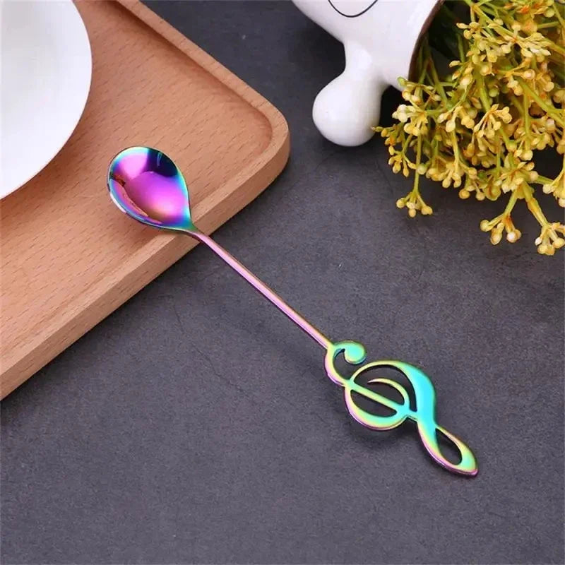 Musical Note Stainless Steel Coffee Spoon | Stirring & Dessert Decorative Stirring Spoon Qme Colorful