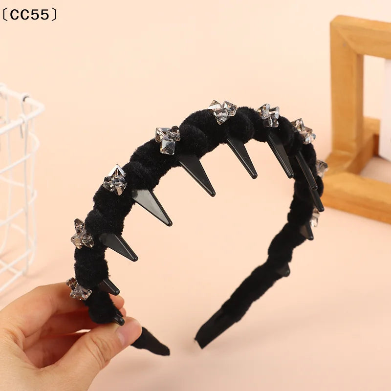 Crystal Velvet Headband – Vintage French Style Hair Hoop Hair Headband Qst