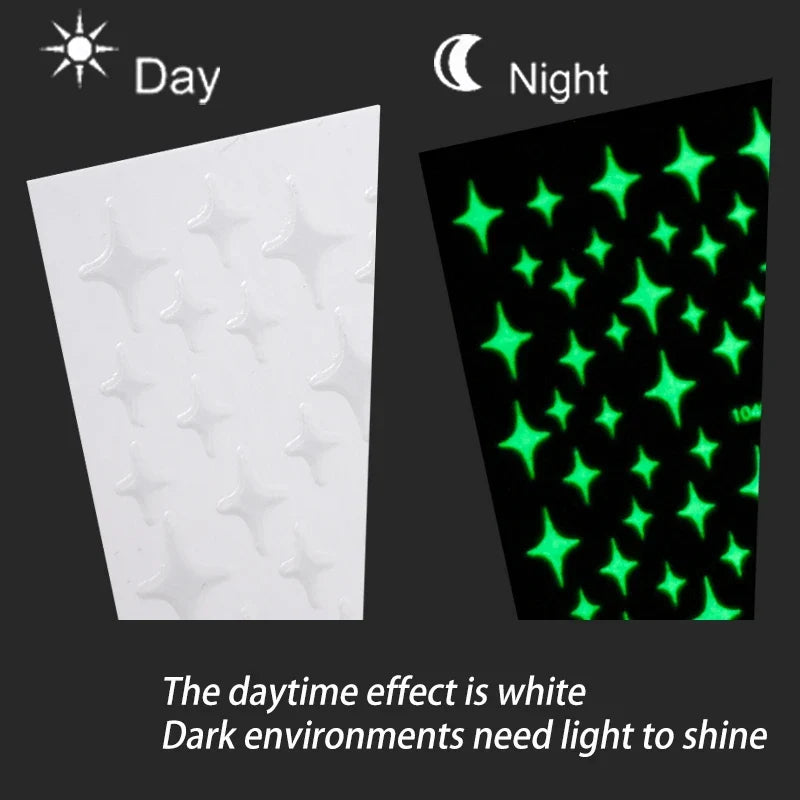 Glow in the Dark Nail Art Stickers – Snowflake, Flame & More Nail Art Stickers Qme