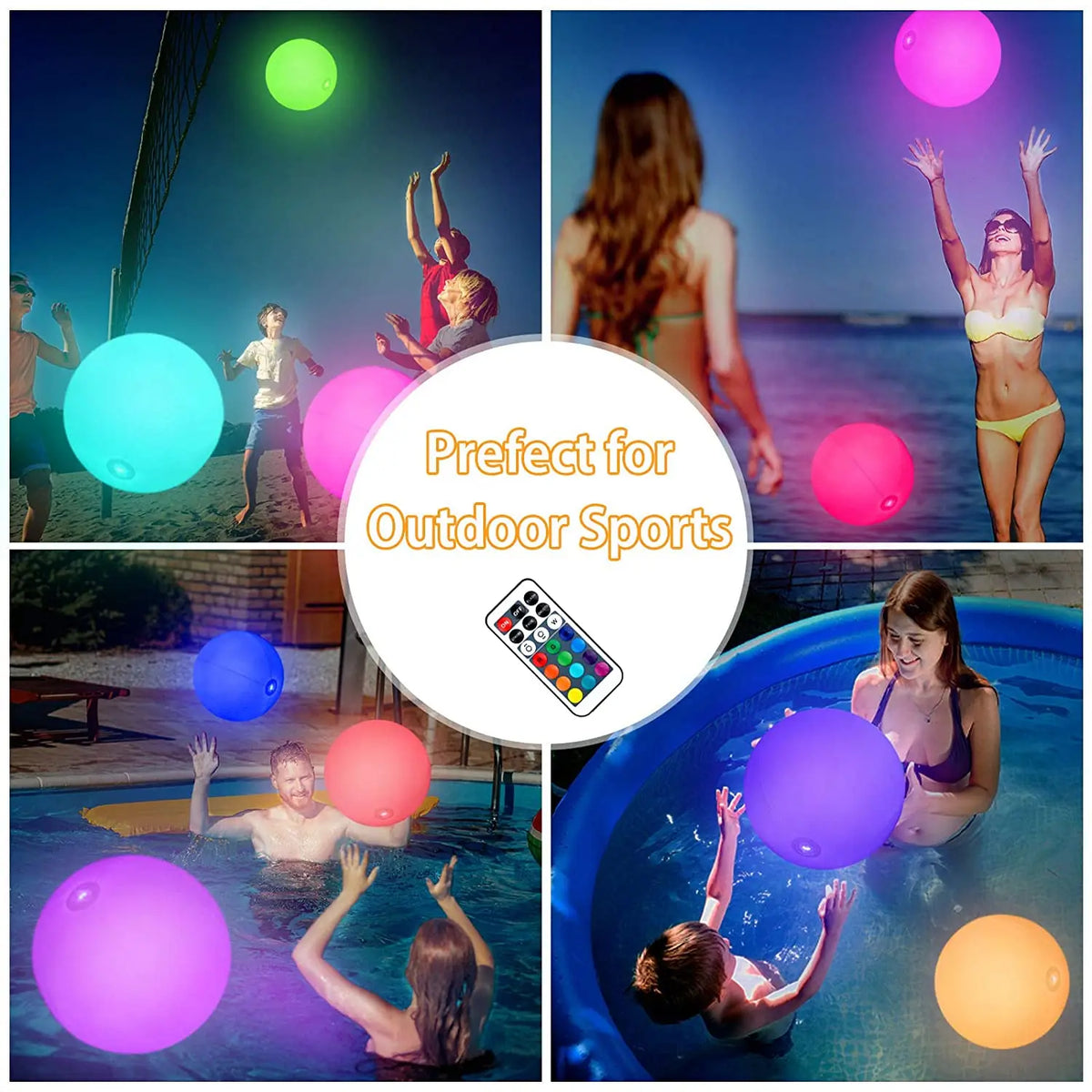 LED16 Inflatable Floating Pool Light Beach Ball – Party Fun Inflatable Pool Light Ball Qme