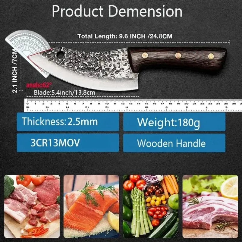 Hand Forged Chef Knife – Stainless Steel Boning & Cleaver Blade Chef Kitchen Knife Qst